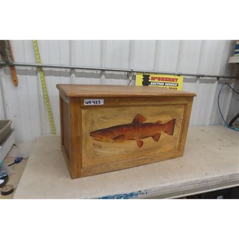 wooden box with metal trout on sliding lid|Amazon.com: Wooden Crate With Lid.